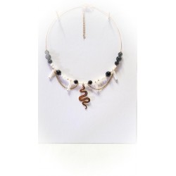 Collier Déesse "Transformation" en Obsidienne et Nacre - Ci nature