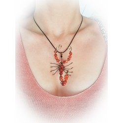 Pendentif bronze Scorpion en Cornaline - ci nature