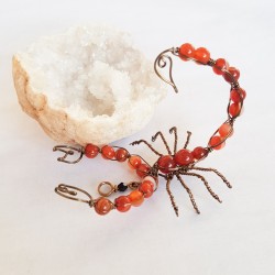 Pendentif bronze Scorpion en Cornaline - ci nature