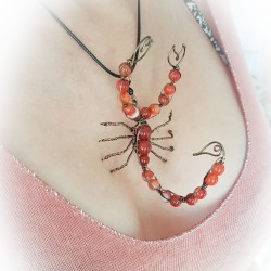 Pendentif bronze Scorpion en Cornaline - Ci nature