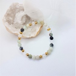 Bracelet doré en Amazonite ~Je découvre mon enfant intérieur~ - Ci nature