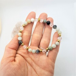 Bracelet doré en Amazonite ~Je découvre mon enfant intérieur~ - Ci nature