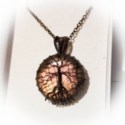 Pendentif bronze Labradorite et son arbre de vie - ci nature