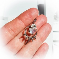 Pendentif argenté en Péristérite - Ci nature