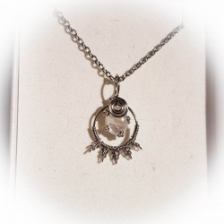 Pendentif argenté en Péristérite - Ci nature