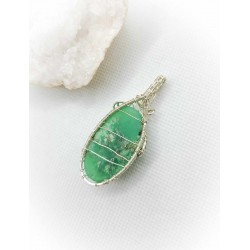 Pendentif en Chrysoprase - Arbre de vie : Harmonie et sérénité - Ci nature