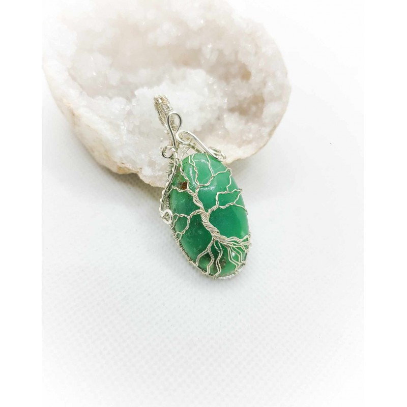 Pendentif en Chrysoprase - Arbre de vie : Harmonie et sérénité - Ci nature Pendentif en Chrysoprase - Arbre de vie : Harmonie et sérénité - Ci nature