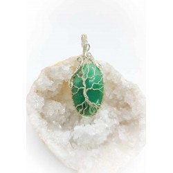 Pendentif en Chrysoprase - Arbre de vie : Harmonie et sérénité - Ci nature