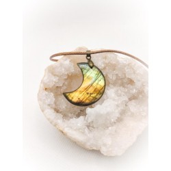 Pendentif en Labradorite - Lune : protection et positivité - Ci nature
