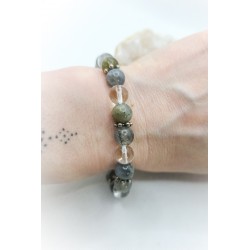 Bracelet Labradorite et Cristal de roche - Protection et positivité - Ci nature