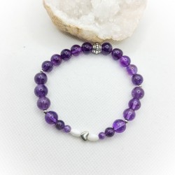 Bracelet Sérénité et Douceur - Améthyste et Nacre 17.5CM - ci nature