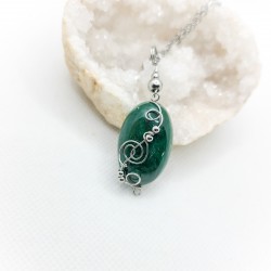 Pendentif en Malachite - Evolution personnelle et apaisement - Ci nature