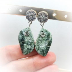 Boucles d'oreilles en Séraphinite - Elégance Céleste - Ci nature