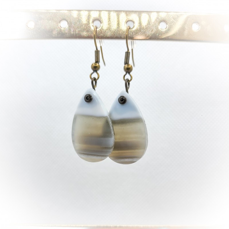 Boucles d'oreilles en Opale Owyhee - Douceur et Pureté - Ci nature Boucles d'oreilles en Opale Owyhee - Douceur et Pureté - Ci nature