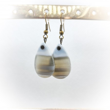 Boucles d'oreilles en Opale Owyhee - Douceur et Pureté - Ci nature