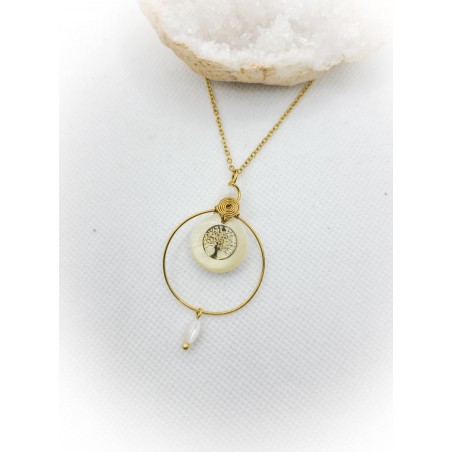 Pendentif doré Arbre de vie en Nacre - ci nature