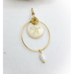 Pendentif doré Etoile de mer en Nacre - ci nature