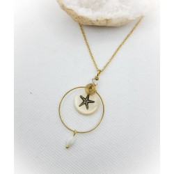 Pendentif doré Etoile de mer en Nacre - ci nature