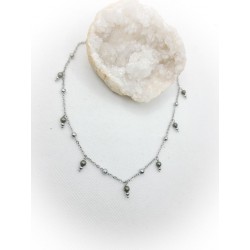 Collier argenté en pyrite - Ci nature