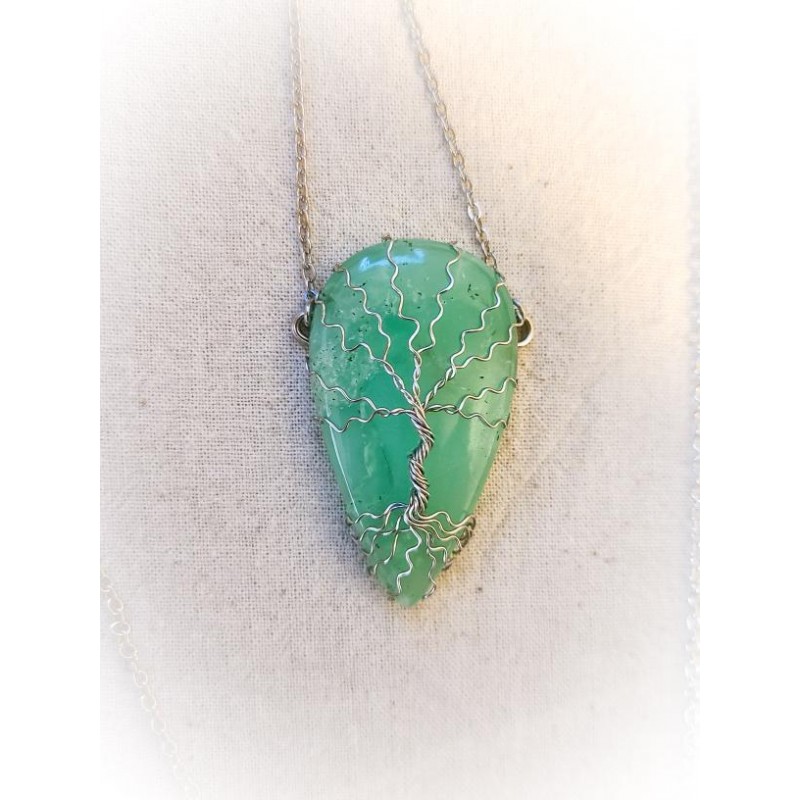 Pendentif Arbre de vie en Chrysoprase - ci nature Pendentif Arbre de vie en Chrysoprase - ci nature