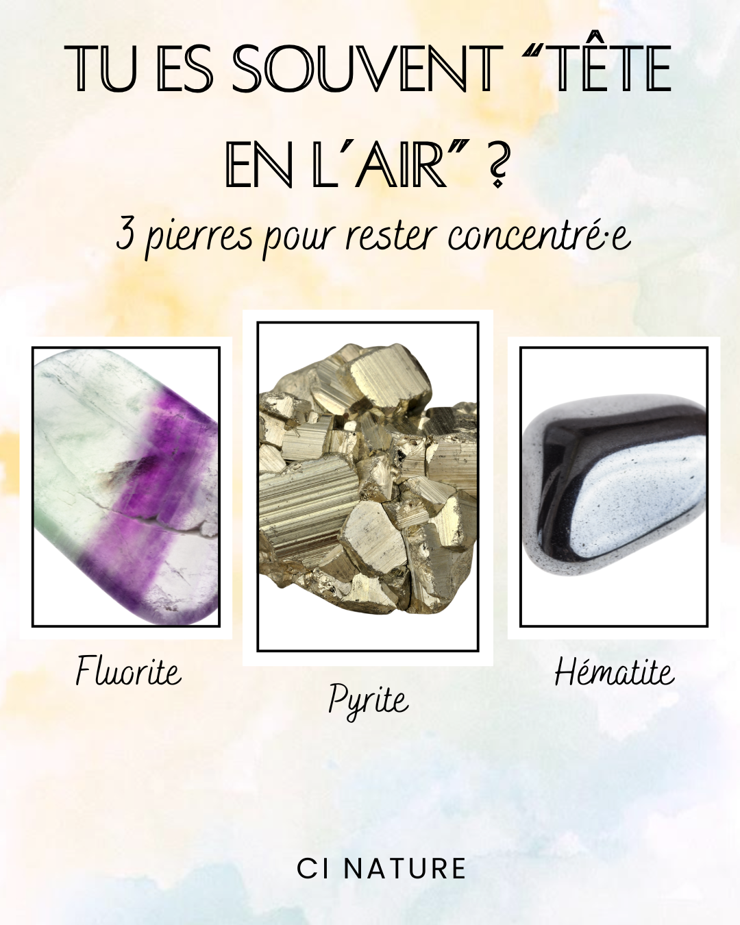 Pierres naturelles pour la concentration