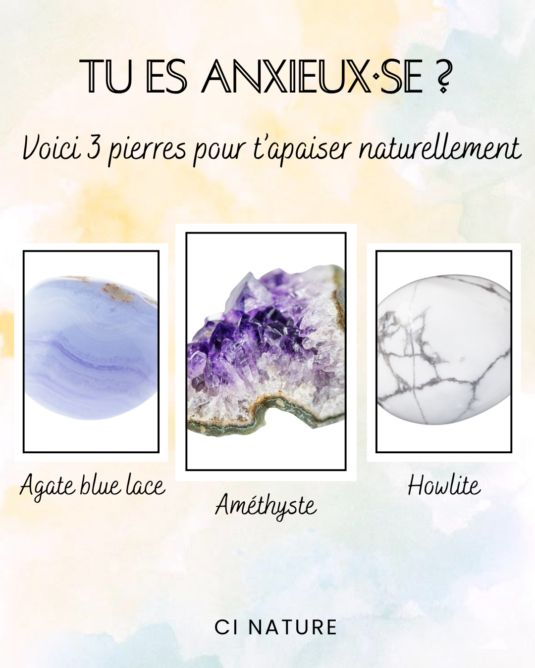 Pierres naturelles pour apaiser l'anxiété